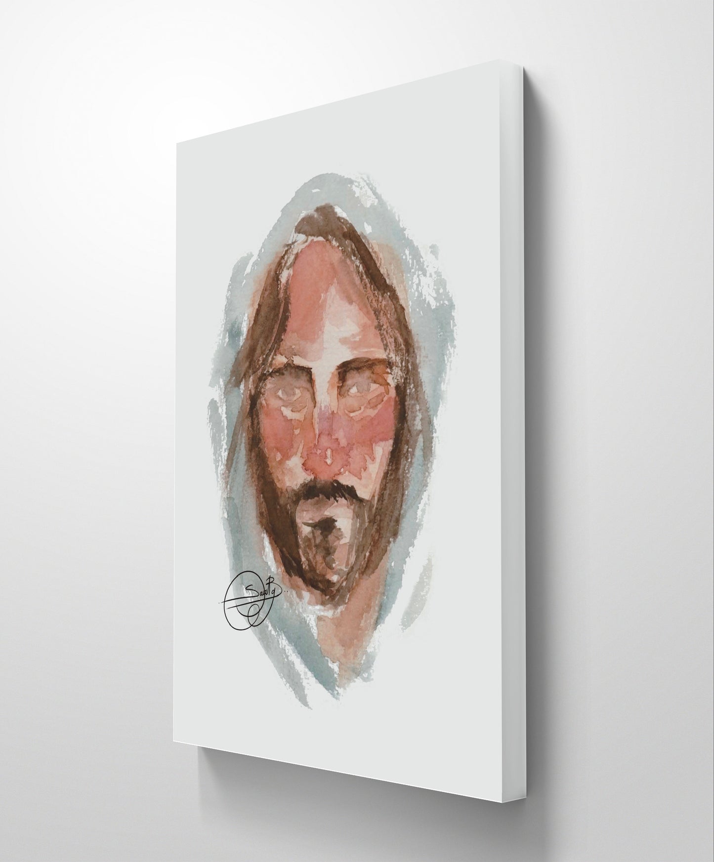 Rostro de Cristo acuarela