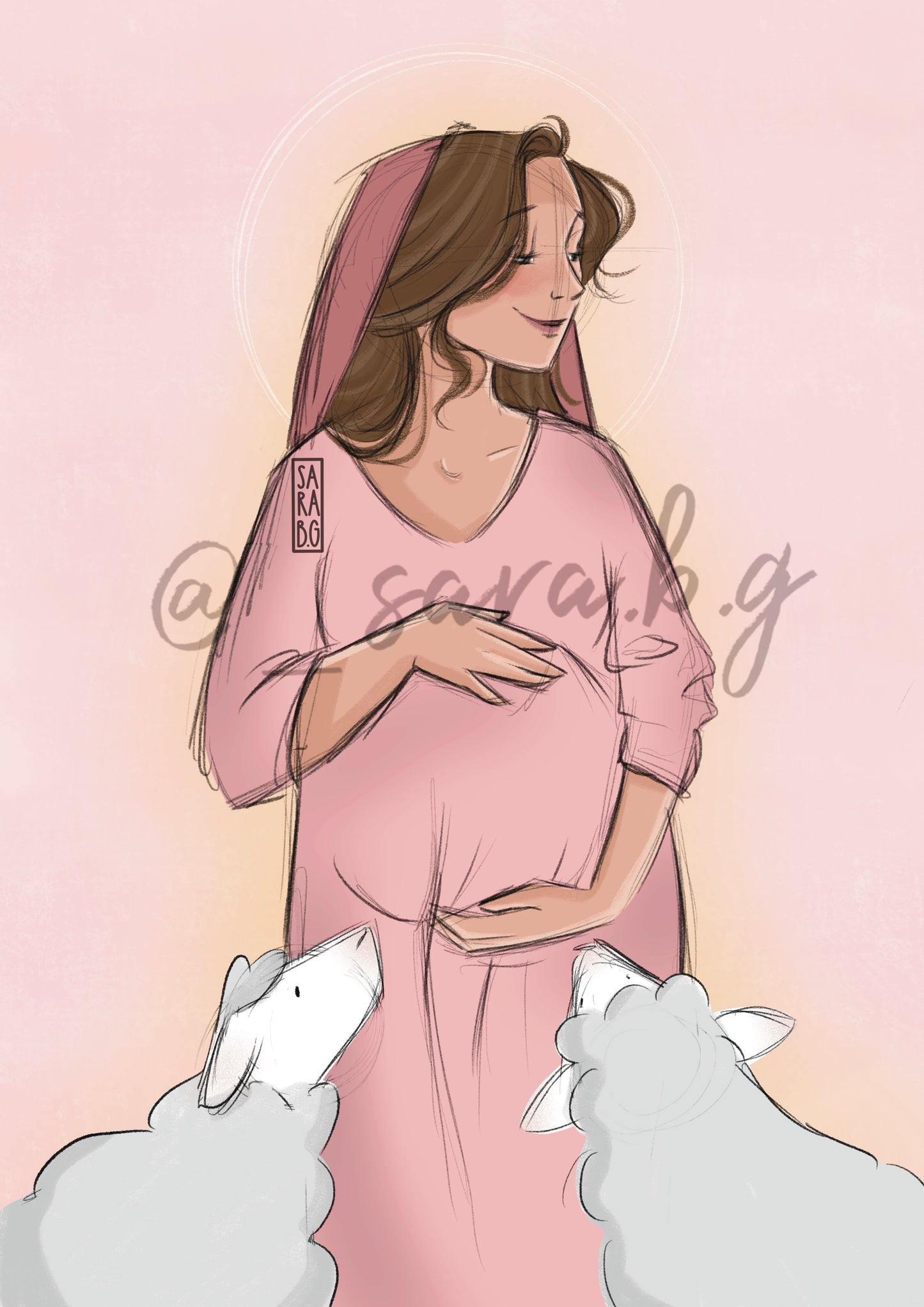 Lámina Virgen esperando