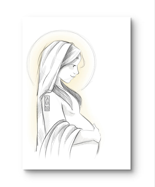 Virgen en cinta