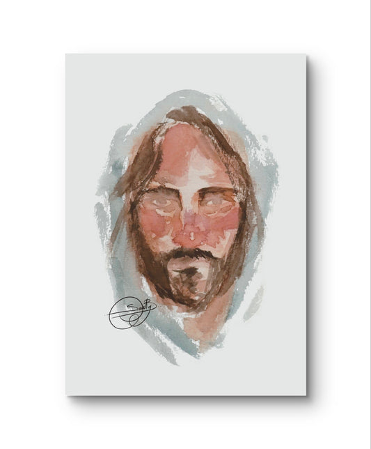 Rostro de Cristo acuarela